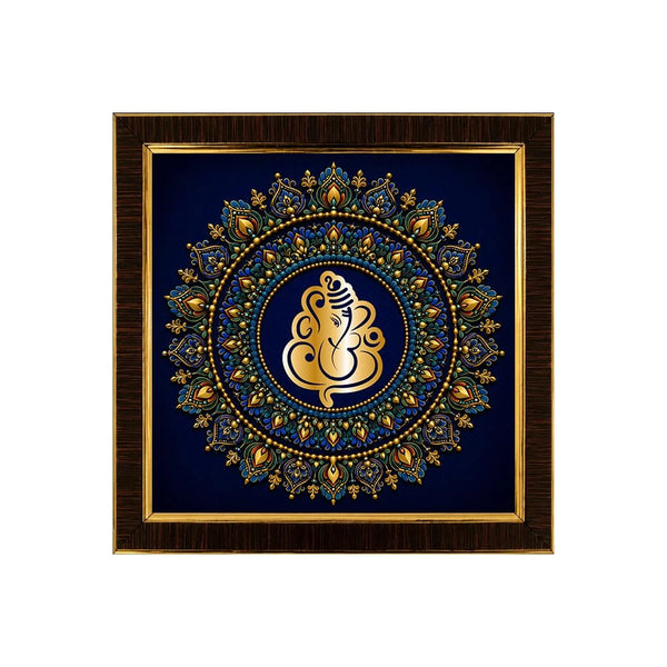 Lord Ganesha Wall Frame | 3D Golden Acrylic Ganpati Wall Decor | Vastu Wall Hanging for Home Entrance | Pooja Room Decoration
