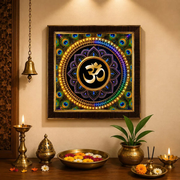 Om Wall Frame | Vastu Wall Decor for Home Entrance | Pooja Room Wall Hanging