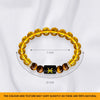 Pisces Zodiac Bracelet for Men & Women | Natural Citrine & Tiger Eye Crystal Beads | Good Luck, Prosperity, Confidence & Positive Energy | Stretchable Crystal Bracelet