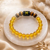 Pisces Zodiac Bracelet for Men & Women | Natural Citrine & Tiger Eye Crystal Beads | Good Luck, Prosperity, Confidence & Positive Energy | Stretchable Crystal Bracelet