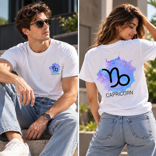Capricorn Zodiac T-Shirt for Men & Women | Built to Achieve | Unisex Astrology Graphic Tee