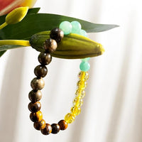 Money Magnet Crystal Bracelet for Men & Women | Tiger Eye, Citrine, Green Aventurine & Pyrite Natural Stone Beads | Wealth, Prosperity, Good Luck & Positive Energy | Stretchable Crystal Jewelry