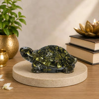 Natural Pyrite Tortoise (Kachhua) | Certified Pyrite Crystal Tortoise for Wealth, Prosperity, Good Luck & Positive Energy | Feng Shui & Vastu Turtle for Home, Office & Business Decor