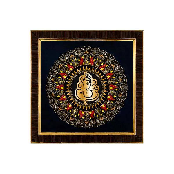 Lord Ganesha Wall Frame | 3D Golden Acrylic Ganpati Wall Decor | Vastu Wall Hanging for Home Entrance | Pooja Room Decoration