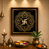 Golden Acrylic Swastik Wall Frame | Vastu Wall Decor for Home Entrance | Pooja Room Wall Hanging | Religious Decor for Home & Office