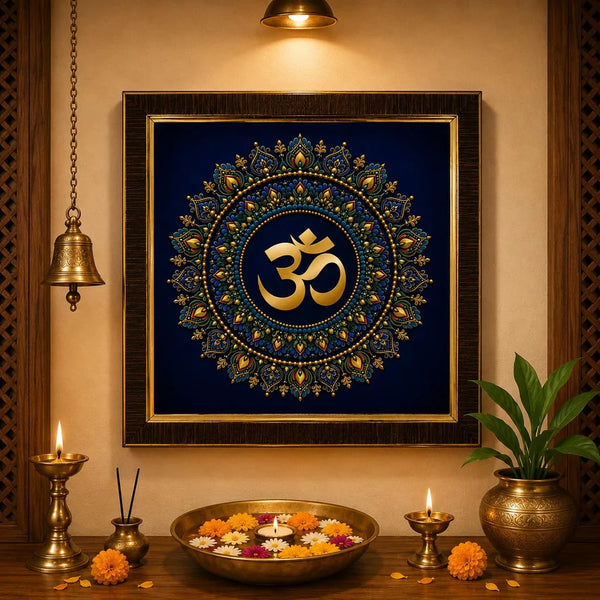 Om Wall Frame | Vastu Wall Decor for Home Entrance | Pooja Room Wall Hanging
