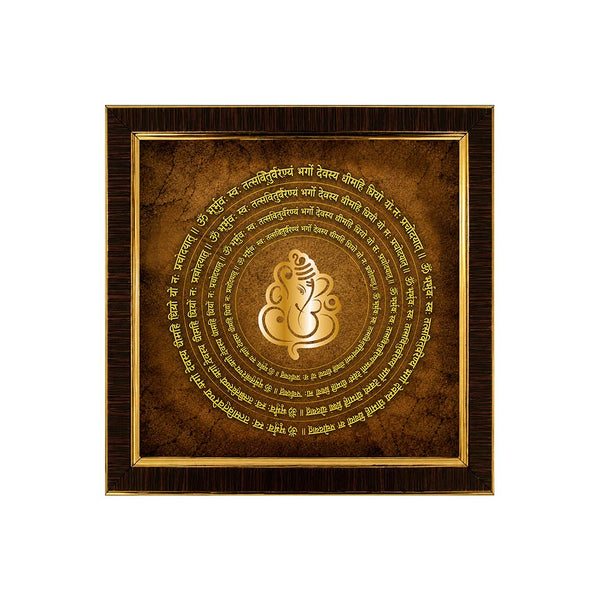 Lord Ganesha Wall Frame | 3D Golden Acrylic Ganpati Wall Decor | Vastu Wall Hanging for Home Entrance | Pooja Room Decoration