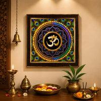 Om Wall Frame | Vastu Wall Decor for Home Entrance | Pooja Room Wall Hanging