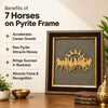 Natural Pyrite Seven Running Horse Frame with Surya Dev | Original Pyrite Vastu Frame for Wealth, Success, Career Growth & Business | Certified Pyrite Stone Wall Decor | Home Office Table & Wall Mount | 7.5 x 7.5 Inch