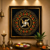 Golden Acrylic Swastik Wall Frame | Vastu Wall Decor for Home Entrance | Pooja Room Wall Hanging | Religious Decor for Home & Office