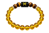 Pisces Zodiac Bracelet for Men & Women | Natural Citrine & Tiger Eye Crystal Beads | Good Luck, Prosperity, Confidence & Positive Energy | Stretchable Crystal Bracelet