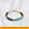 Dhan Yog Crystal Bracelet for Men & Women | Citrine, Tiger Eye, Green Jade, Green Aventurine, Sphatik & Pyrite Crystals | Wealth, Good Luck & Positive Energy | Stretchable Crystal Bracelet