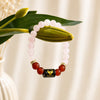 Taurus Zodiac Bracelet | Natural Rose Quartz & Carnelian Crystal Beads for Men & Women | Love, Confidence, Motivation & Positive Energy | Stretchable Bracelet