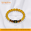 Pisces Zodiac Bracelet for Men & Women | Natural Citrine & Tiger Eye Crystal Beads | Good Luck, Prosperity, Confidence & Positive Energy | Stretchable Crystal Bracelet