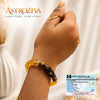 Pisces Zodiac Bracelet for Men & Women | Natural Citrine & Tiger Eye Crystal Beads | Good Luck, Prosperity, Confidence & Positive Energy | Stretchable Crystal Bracelet