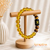 Pisces Zodiac Bracelet for Men & Women | Natural Citrine & Tiger Eye Crystal Beads | Good Luck, Prosperity, Confidence & Positive Energy | Stretchable Crystal Bracelet