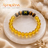 Pisces Zodiac Bracelet for Men & Women | Natural Citrine & Tiger Eye Crystal Beads | Good Luck, Prosperity, Confidence & Positive Energy | Stretchable Crystal Bracelet
