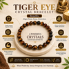 Tiger Eye Stone Bracelet for Men & Women | Natural Tiger Eye Crystal Beads | Good Luck, Confidence & Positive Energy | Stretchable Crystal Bracelet