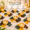 Dhan Yog Candle Holder for Wealth, Prosperity, Abundance & Positive Energy | Crystal Tealight Holder for Vastu, Home Décor, Office & Festive Gifting