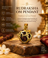 Rudraksha Om Pendant for Spirituality, Peace, Positive Energy & Inner Balance | Traditional Hindu Religious Pendant for Daily Wear, Meditation & Devotional Gifting
